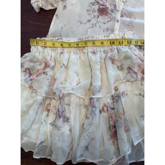 LoveShackFancy Floral Blouse and Skirt Set in Cream and Pink - Picture 9 of 13